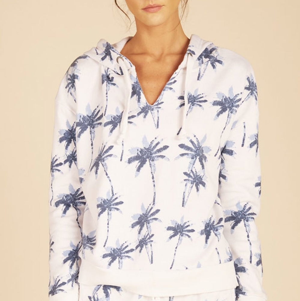Vintage Havana Palm Tree Lace Up Hoodie